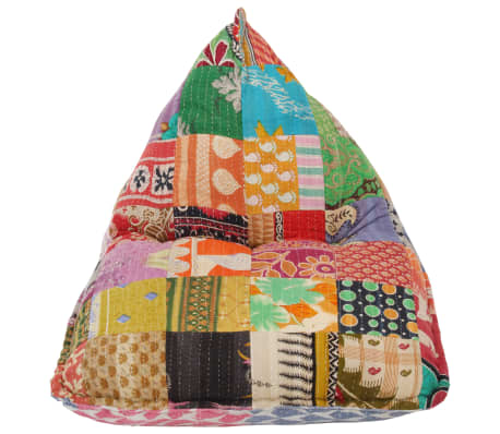 vidaXL Canapé pouf Multicolore Tissu Patchwork