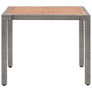 vidaXL Hagebord grå 90x90x75 cm polyrotting og heltre akasie