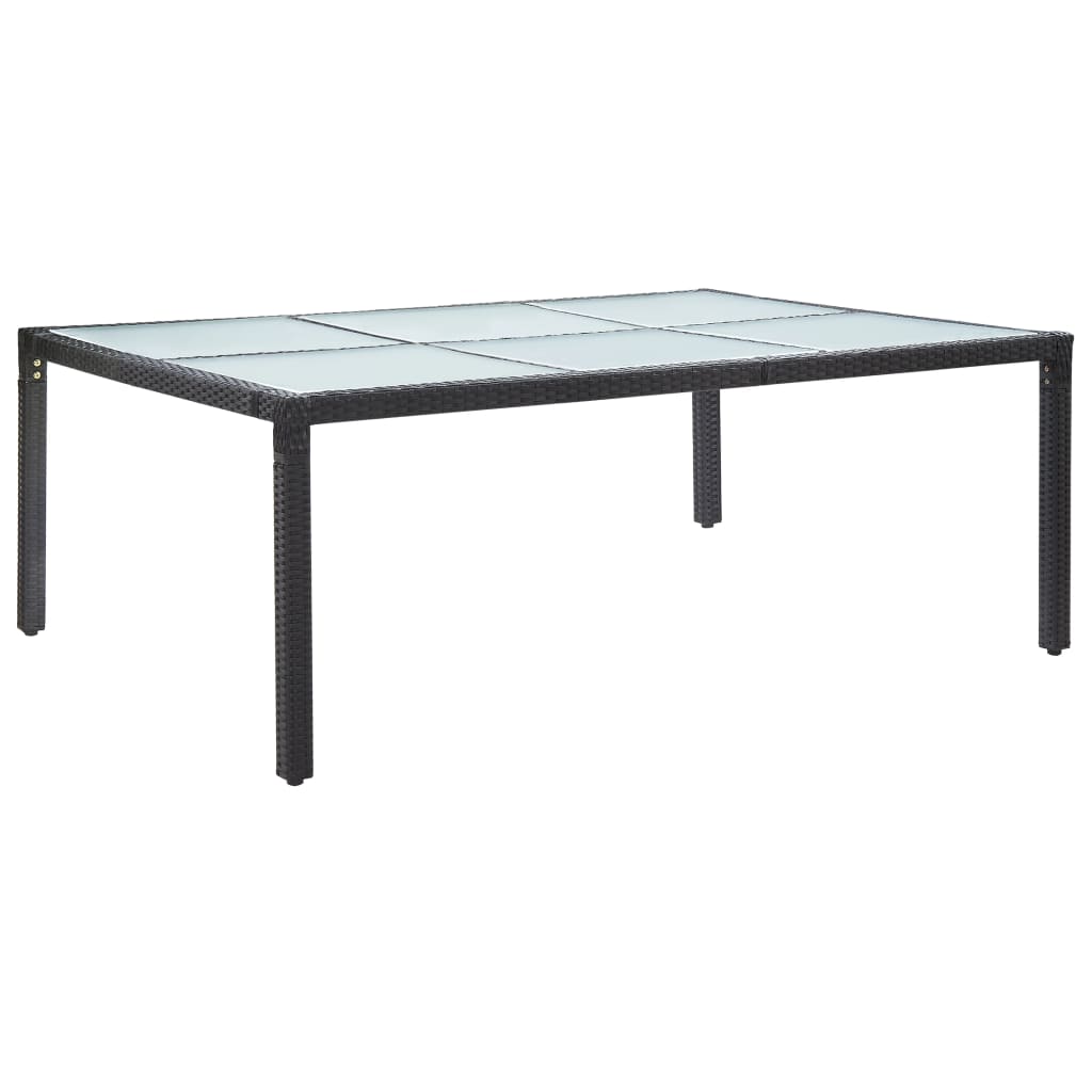 vidaXL Table à dîner d'extérieur Noir 200x150x74 cm Résine tressée