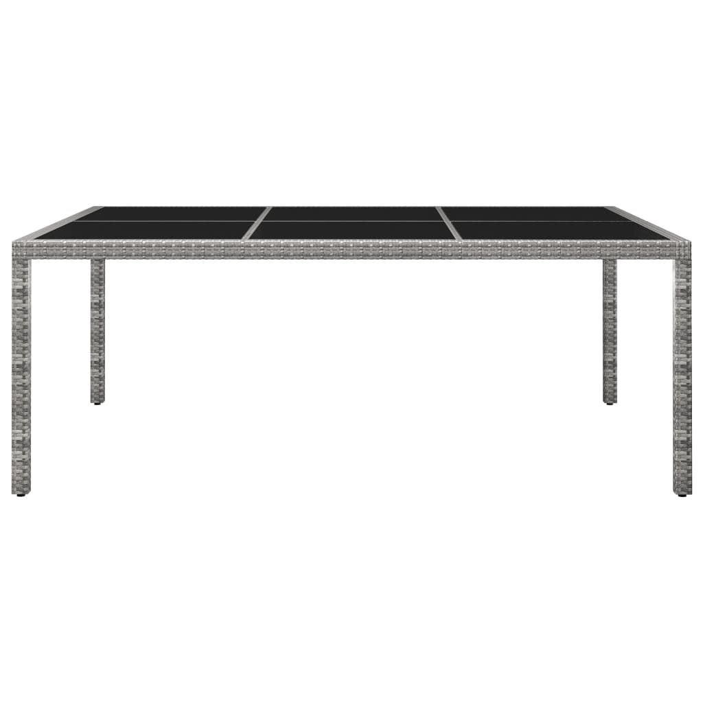 vidaXL Tuintafel 200x150x74 cm poly rattan grijs afbeelding