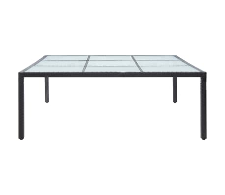 vidaXL ガーデンテーブル 200x200x74cm 合成ラタン製 ブラック