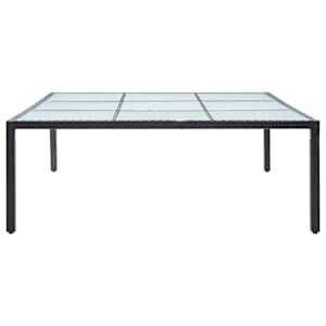 vidaXL ガーデンテーブル 200x200x74cm 合成ラタン製 ブラック