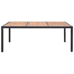vidaXL Τραπέζι Κήπου Μαύρο 200x150x74 εκ. Συνθετικό Ρατάν/Ξύλο Ακακίας