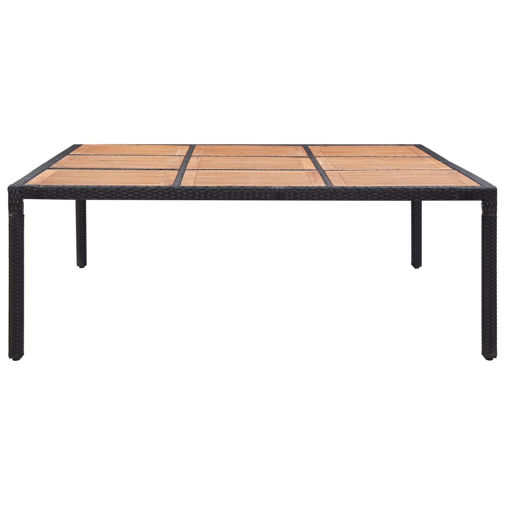 

vidaXL Tuintafel 200x200x74 cm poly rattan en acaciahout zwart