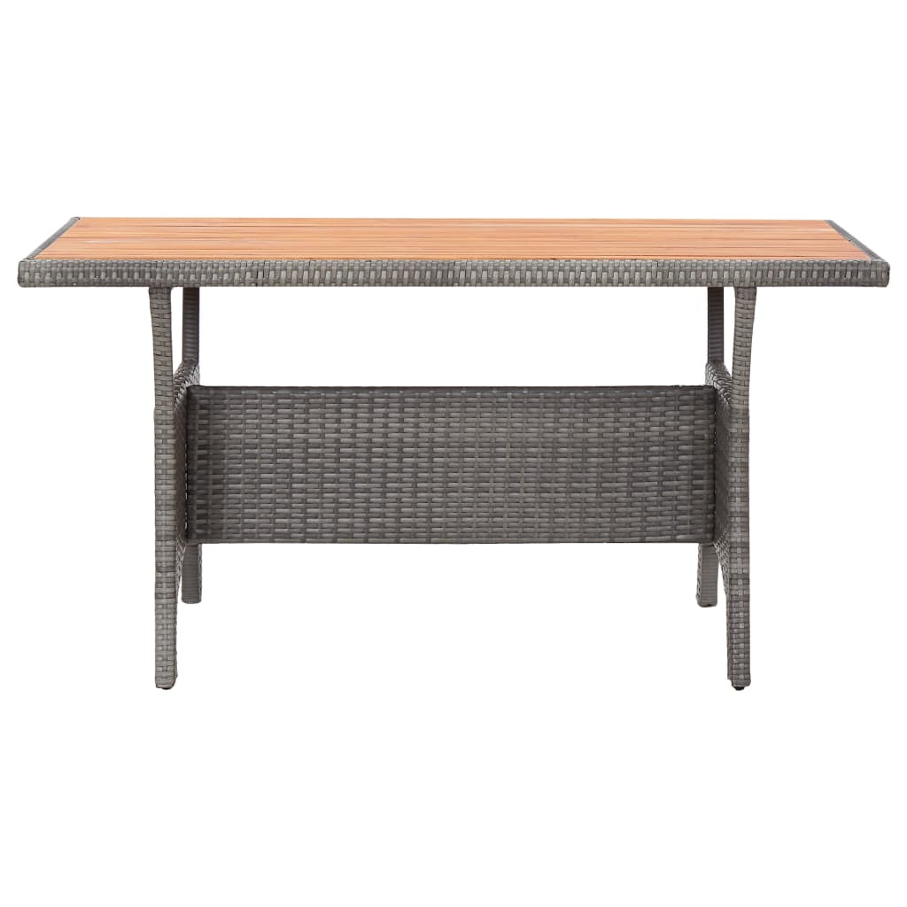 vidaXL Garden Table Grey 130x70x66 cm Solid Acacia Wood