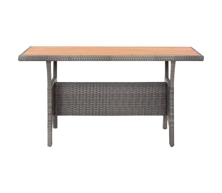 vidaXL Garden Table Grey 130x70x66 cm Solid Acacia Wood