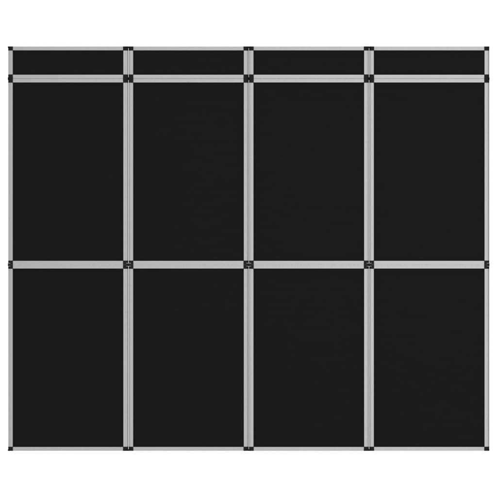 vidaXL Perete de afișaj pliabil cu 12 panouri, negru, 242 x 200 cm poza 2021 vidaXL