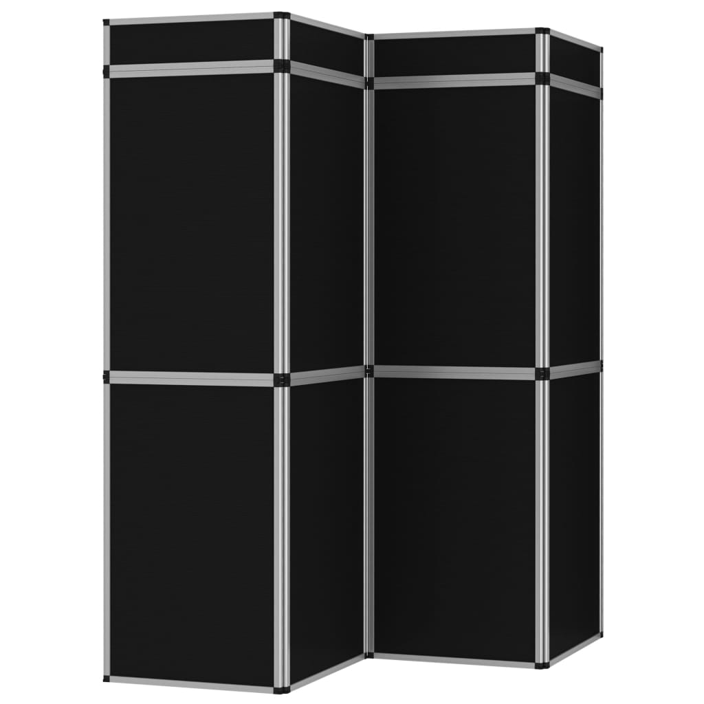 vidaXL 12-Panel Folding Exhibition Display Wall 242x200 cm Black