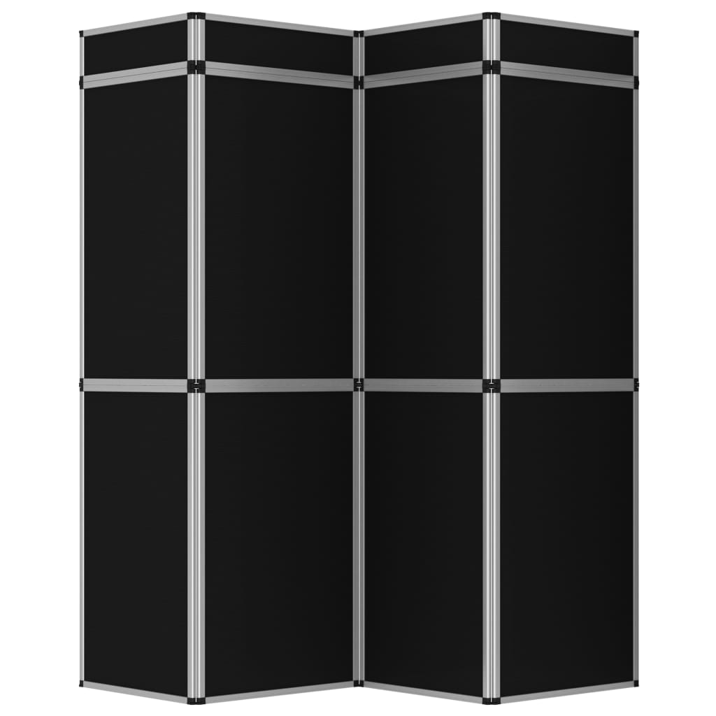 Fekete 12 paneles összecsukható kiállítófal 242 x 200 cm 