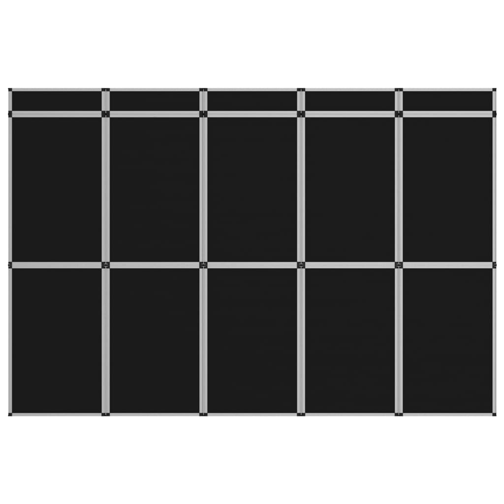 vidaXL Perete de afișaj pliabil cu 15 panouri, negru, 302x200 cm poza 2021 vidaXL