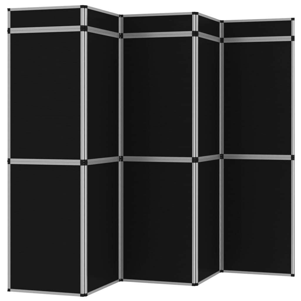 Fekete 15 paneles összecsukható kiállítófal 302 x 200 cm 