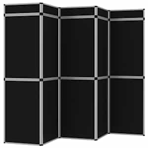 vidaXL 15-Panel Messewand Faltdisplay 302&times;200 cm Schwarz