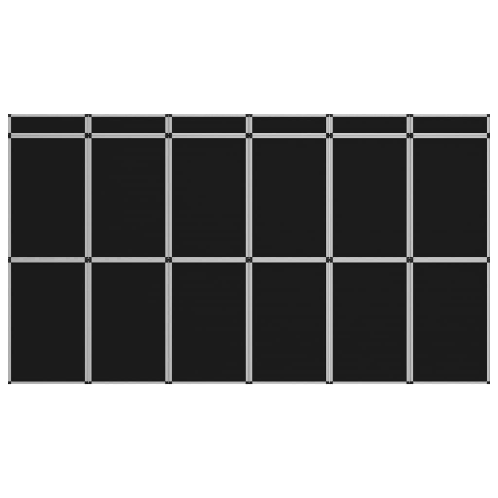 Fekete 18 paneles összecsukható kiállítófal 362 x 200 cm 