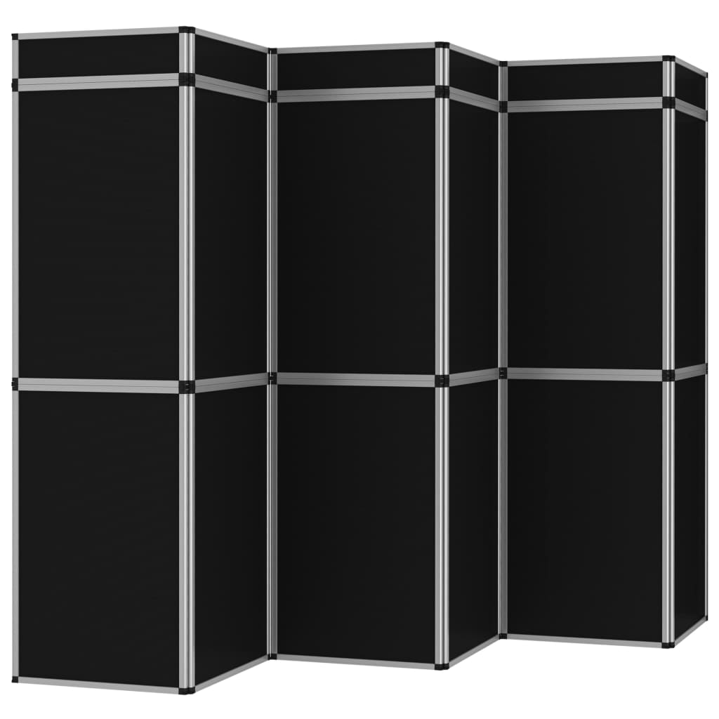 Promotiewand met 18 panelen inklapbaar 362x200 cm zwart