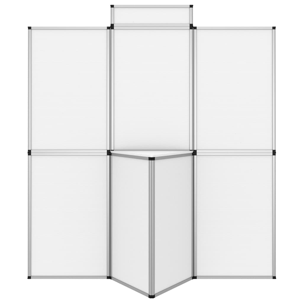 Promotiewand met 8 panelen en tafel inklapbaar 181x200 cm wit