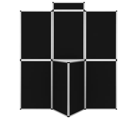 vidaXL Perete de afișaj pliabil cu 8 panouri cu masă, negru, 181x200cm