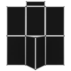 vidaXL 8-Panel Faltdisplay Messewand mit Tisch 181&times;200 cm Schwarz
