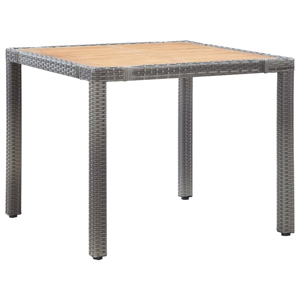 

vidaXL 5-delige Tuinset met kussens poly rattan grijs