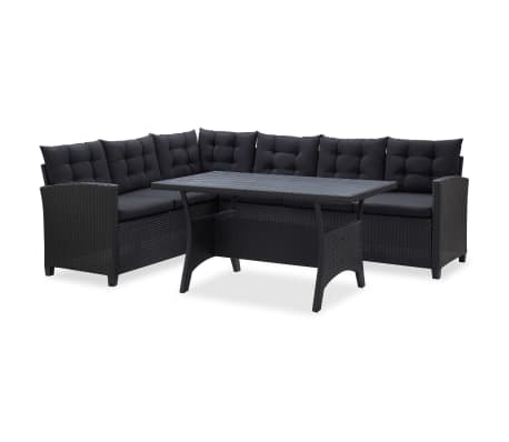 vidaXL K&uuml;lt&eacute;ri b&uacute;tor szettek Fekete polirattan