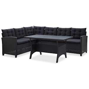 vidaXL K&uuml;lt&eacute;ri b&uacute;tor szettek Fekete polirattan