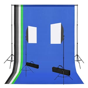 vidaXL fotostuudiokomplekt valgustuse ja taustapiltidega