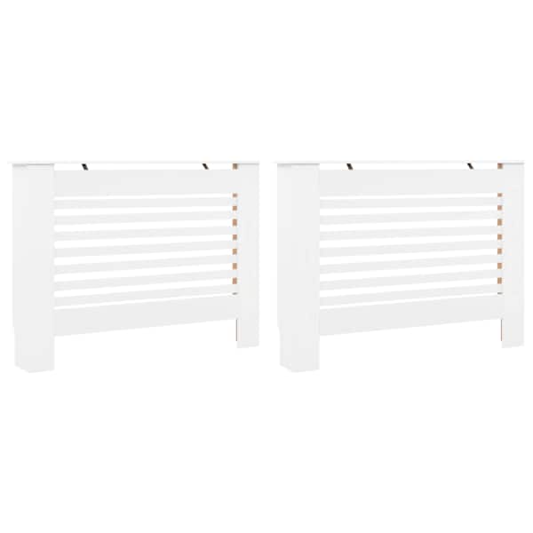 vidaXL radiaatorikatted 2 tk, valged, 112 x 19 x 81,5 cm, MDF
