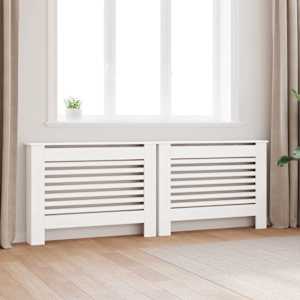 Pokrovi za radiatorje 2 kosa beli 112x19x81,5 cm mediapan