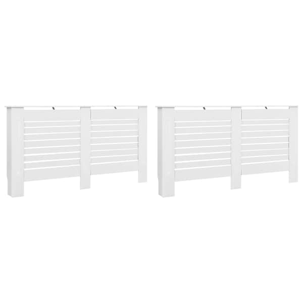 vidaXL radiaatorikatted 2 tk, valged, 152 x 19 x 81,5 cm, MDF