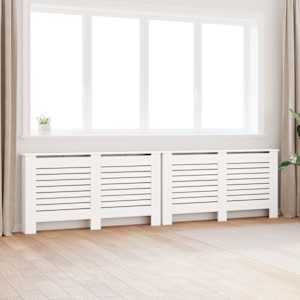 Pokrovi za radiatorje 2 kosa beli 152x19x81,5 cm mediapan