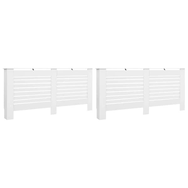 vidaXL radiaatorikatted 2 tk, valged, 172 x 19 x 81,5 cm, MDF
