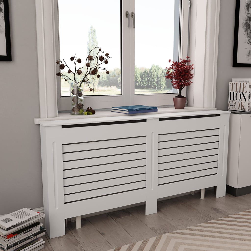vida XL Heizkörperverkleidungen 2 Stk. Weiß 172×19×81,5 cm MDF