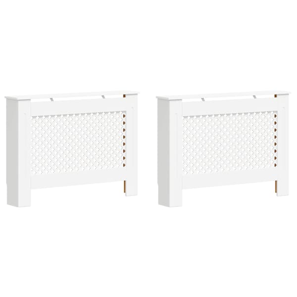 vidaXL radiaatorikatted 2 tk, valged, 112 x 19 x 81,5 cm, MDF