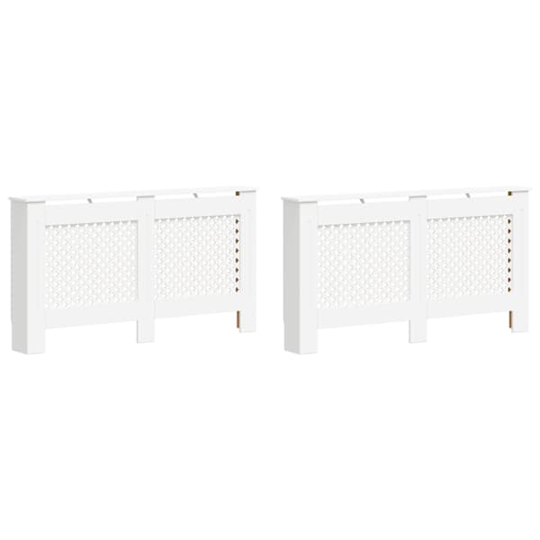 vidaXL radiaatorikatted 2 tk, valged, 152 x 19 x 81,5 cm, MDF