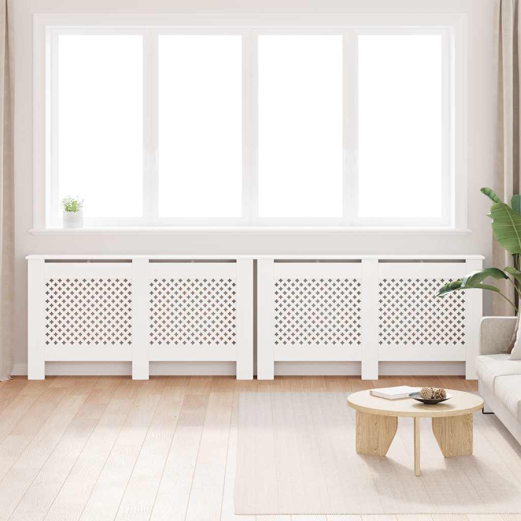 Thumbnail - vidaXL Heizkörperverkleidungen 2 Stk. Weiß 152 x 19 x 81,5 cm MDF