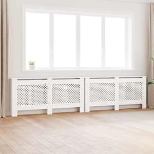 Pokrovi za radiatorje 2 kosa beli 172x19x81,5 cm mediapan