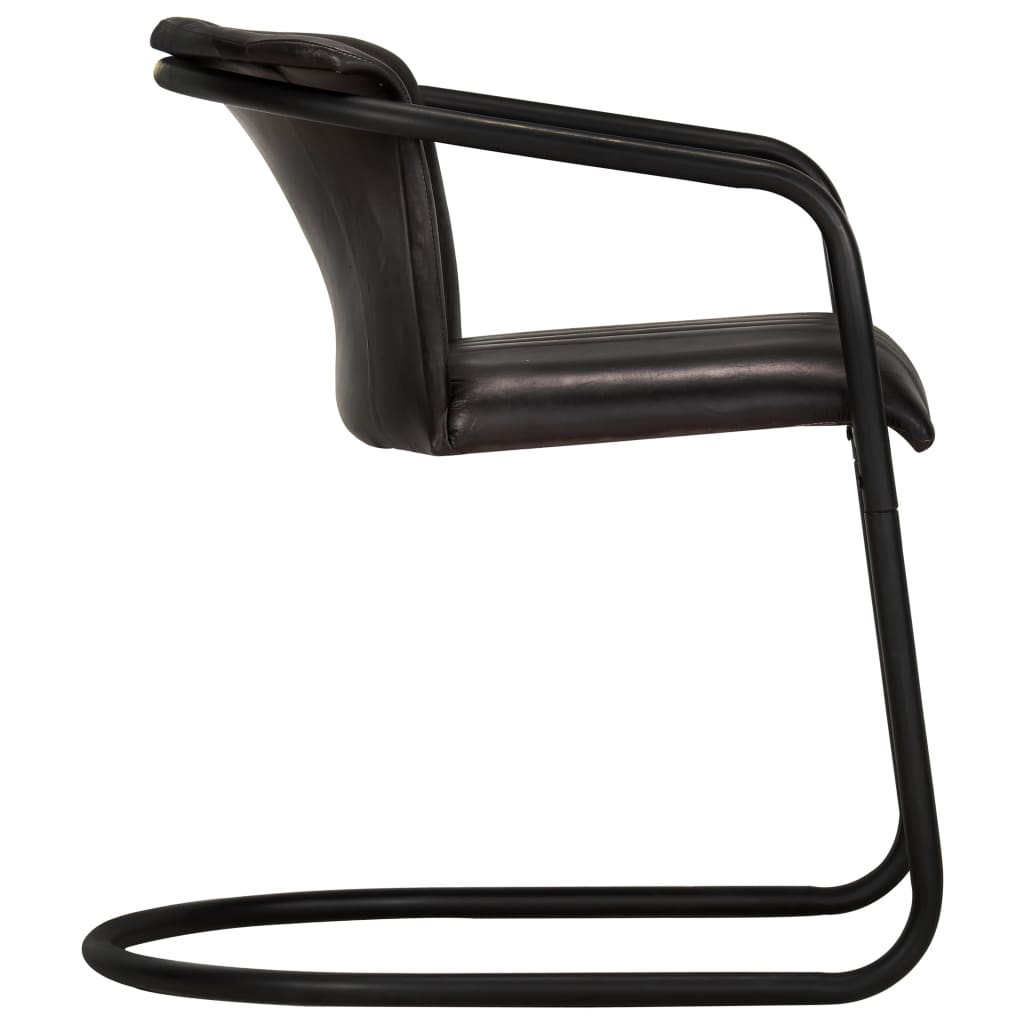 Jídelní židle 4 ks černé pravá kůže