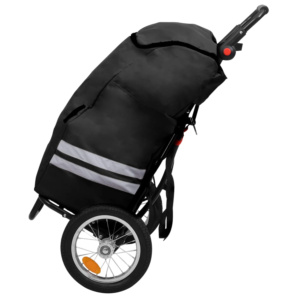 Összecsukható kerékpár-utánfutó fekete táskával 