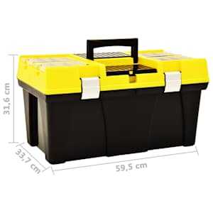 Box na nářadí plast 595 x 337 x 316 mm žlutý - obrázek 7