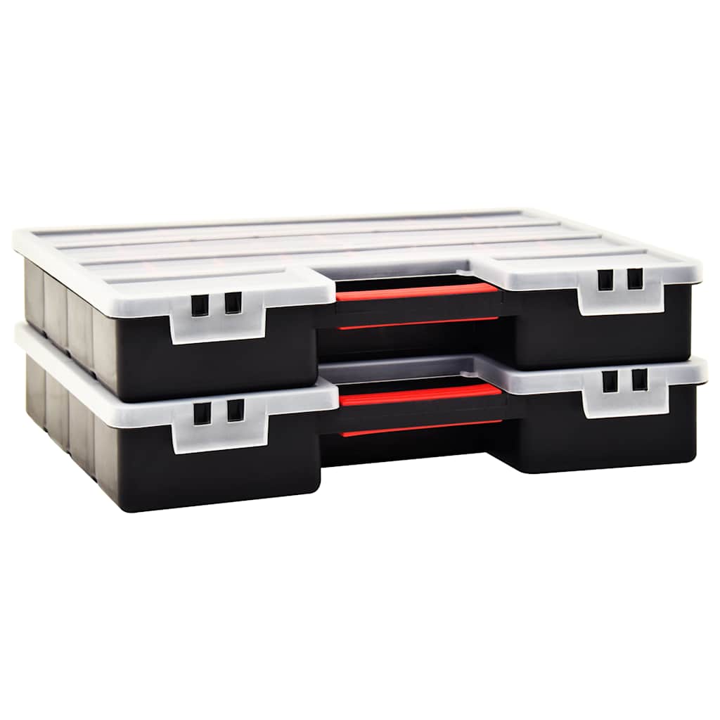 

vidaXL Assortimentsdozen 2 st met verdelers 460x325x80 mm kunststof