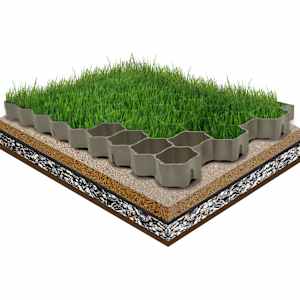 Zatravňovací dlaždice 16 ks zelené 60 x 40 x 3 cm plast