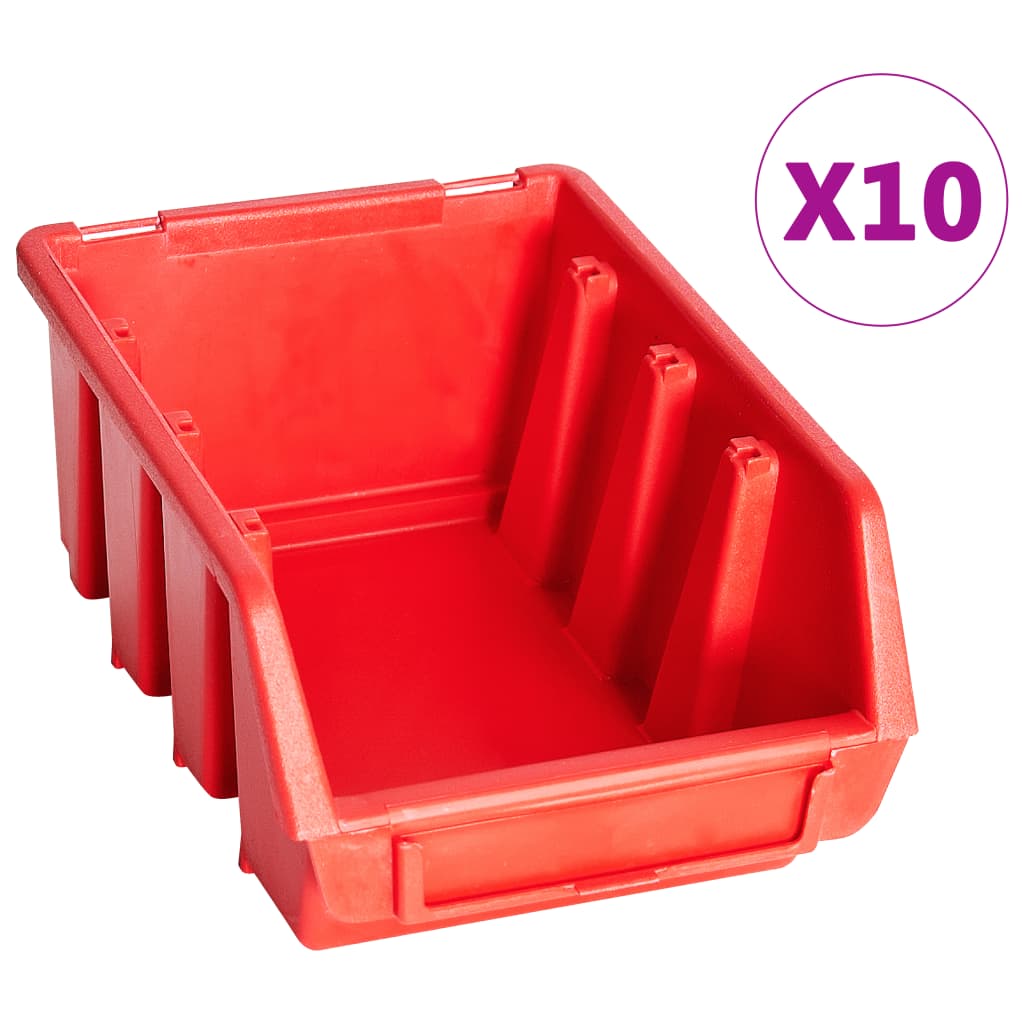 vidaXL 29 Piece Storage Bin Kit with Wall Panels Red and Black