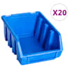 vidaXL virnastatavad hoiukarbid 20 tk, sinine, plast