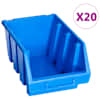 vidaXL virnastatavad hoiukarbid 20 tk, sinine, plast