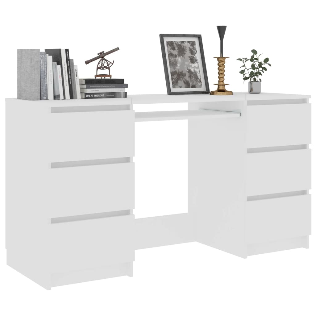 Schreibtisch Weiß 140×50×77 cm Spanplatte