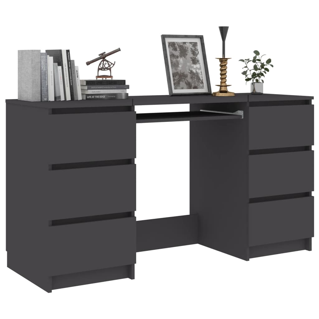 vidaXL Writing Desk Grey 140x50x77 cm Engineered Wood
