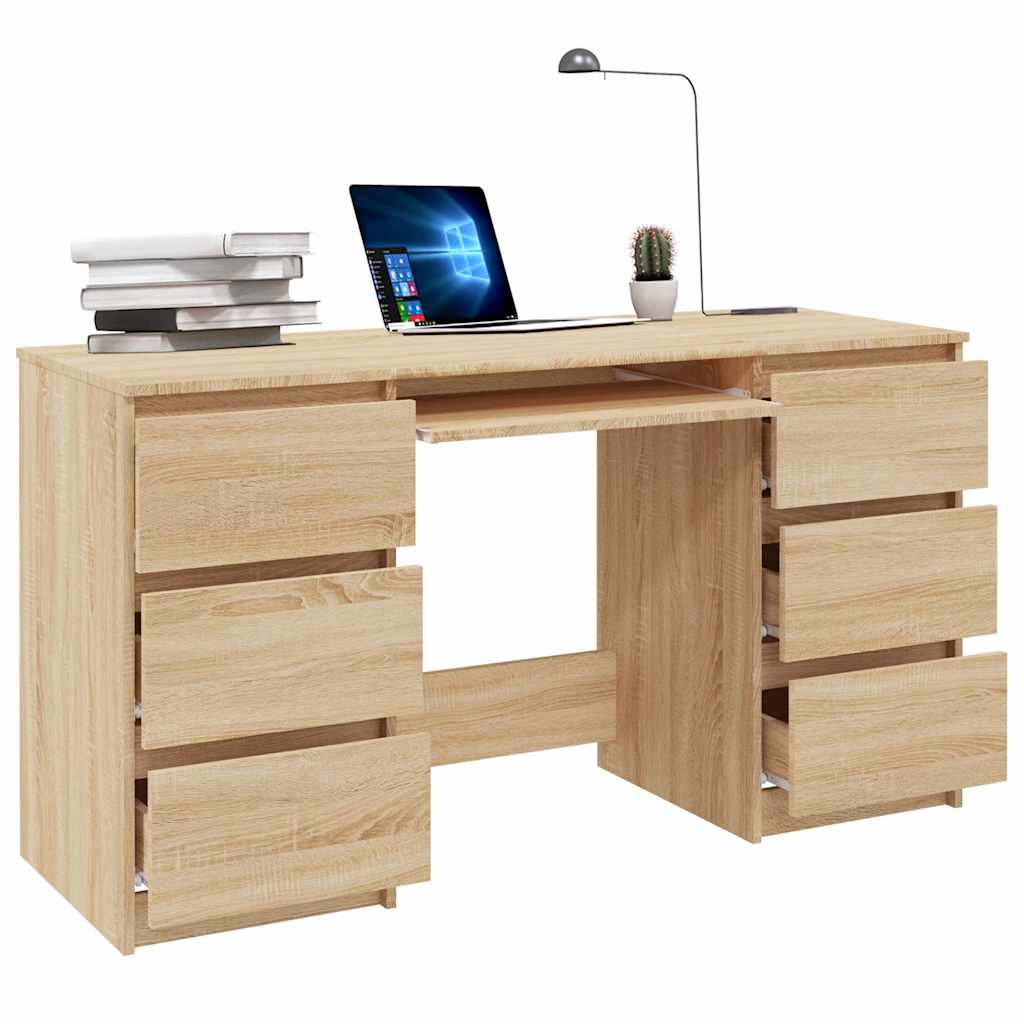 

vidaXL Schrijftafel 140x50x77 cm spaanplaat sonoma eikenkleurig