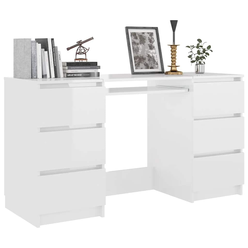 Thumbnail - vidaXL Schreibtisch Hochglanz-Weiß 140x50x77 cm Holzwerkstoff