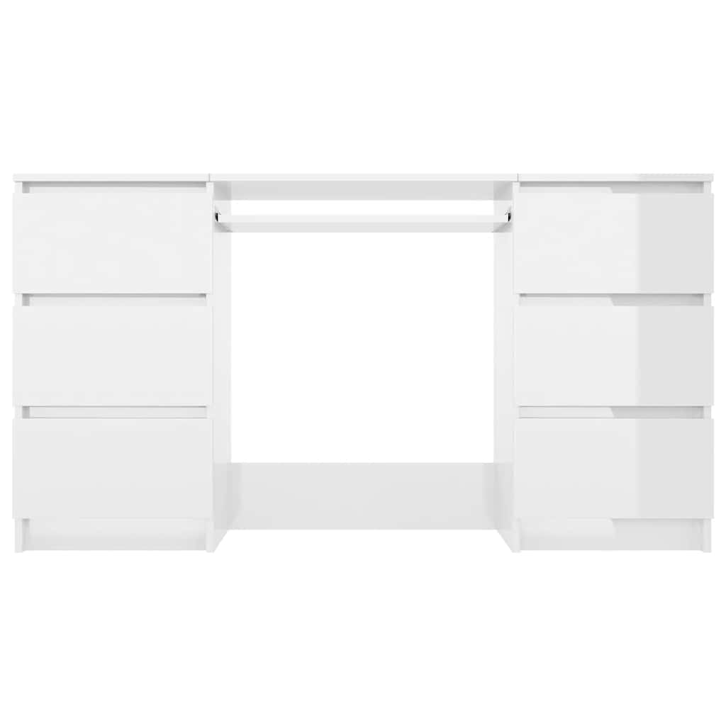 Writing Desk High Gloss White 140x50x77 Cm Engineered Wood VidaXL 13 width=274