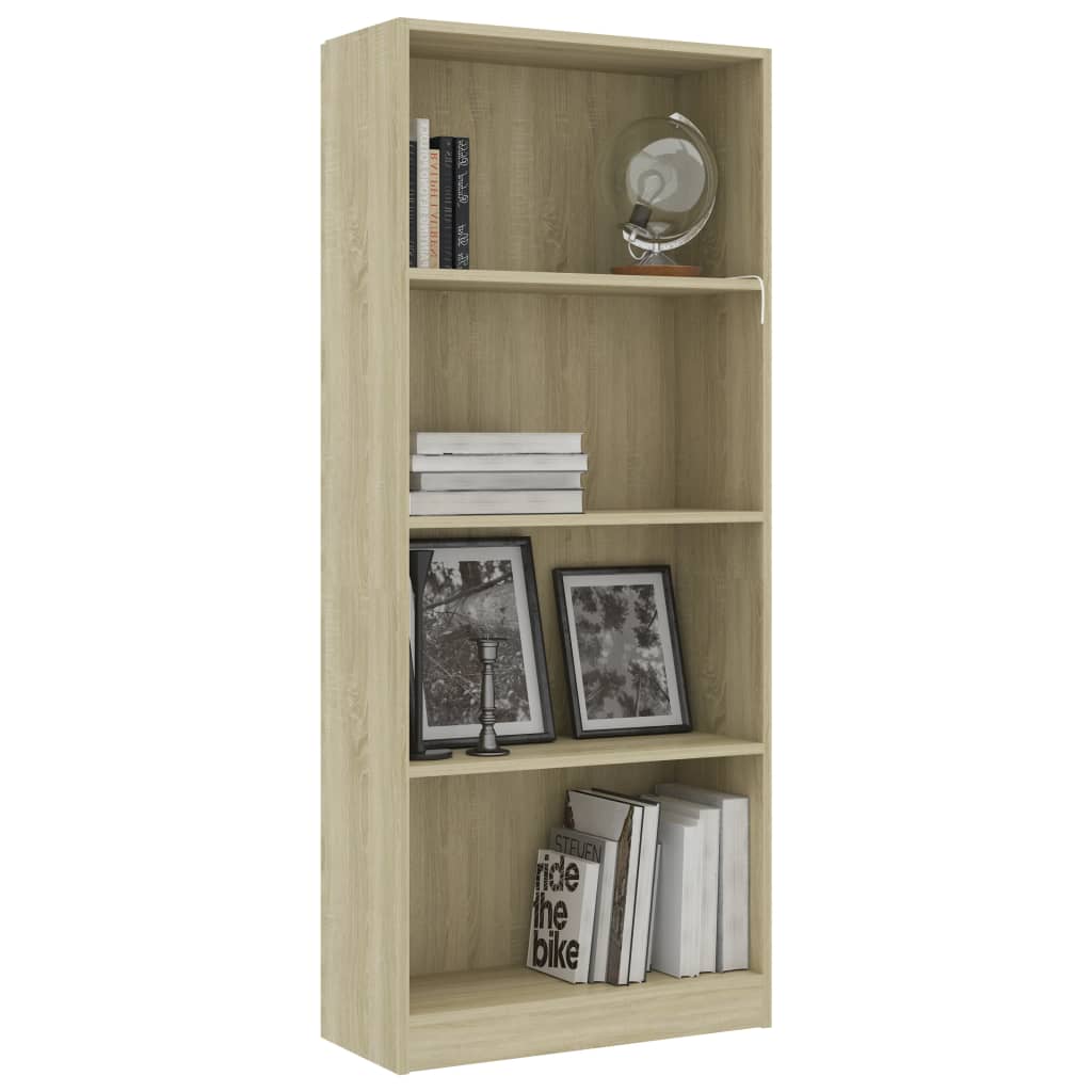 

vidaXL Boekenkast met 4 schappen 60x24x142 cm spaanplaat sonoma eiken
