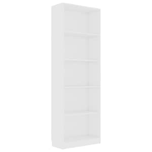 5patrová knihovna bílá 60 x 24 x 175 cm kompozitní dřevo - obrázek 2